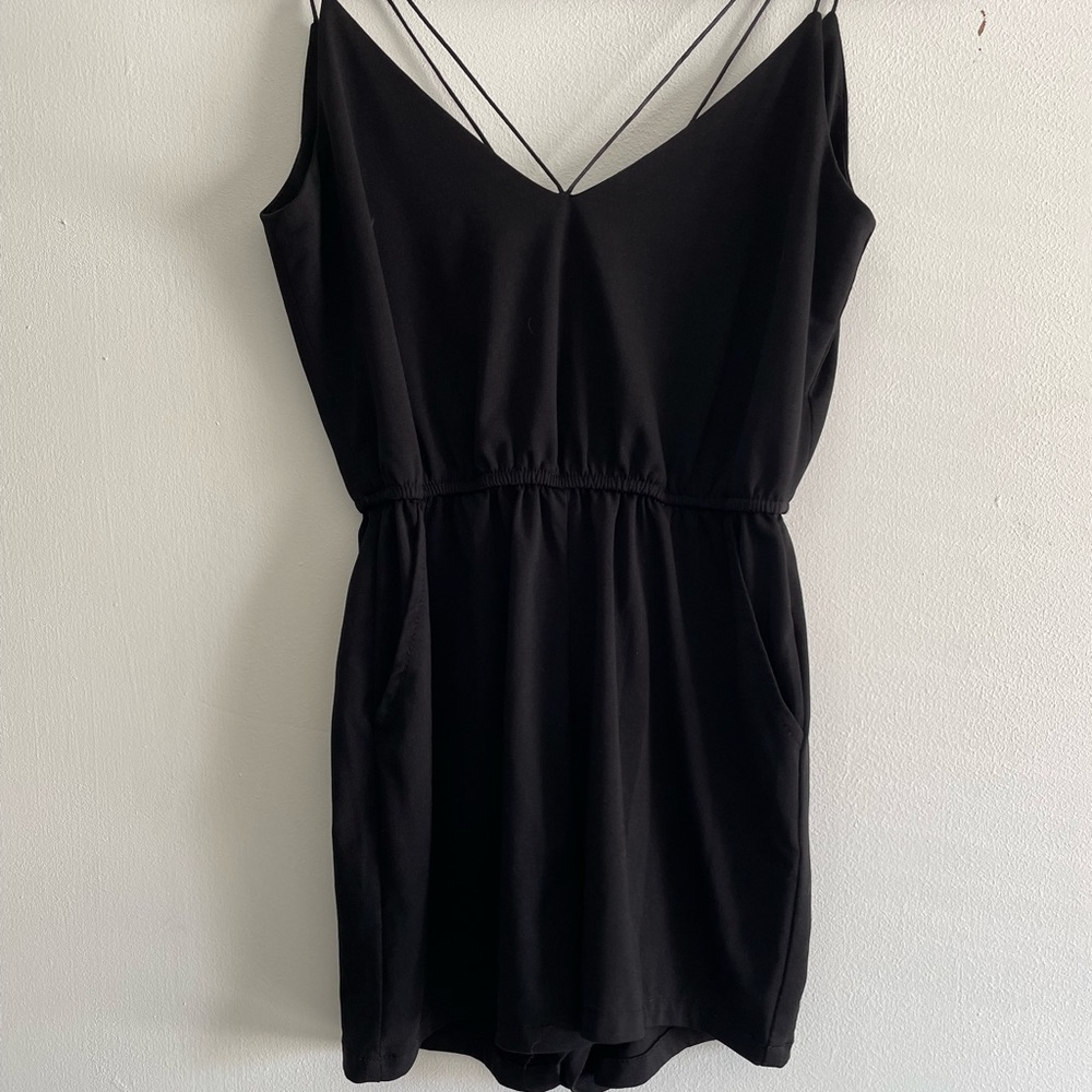Strappy black romper size xs